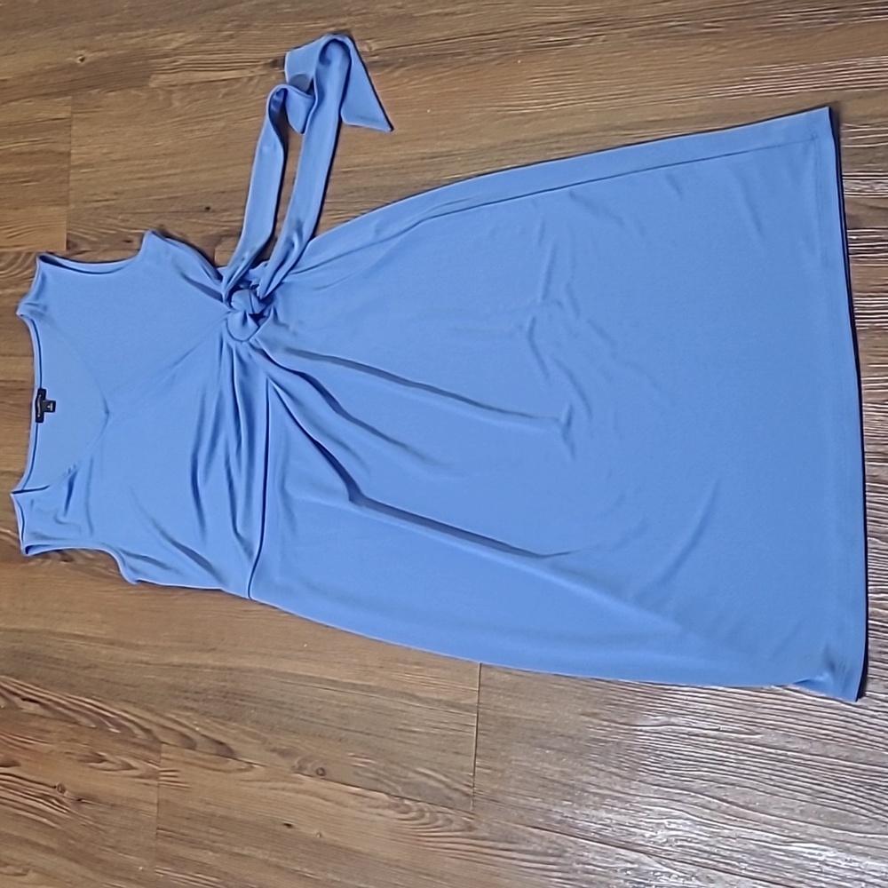 Talbots Blue Ruched Sheath‎ Dress V-neck Sleeveless New  no tag